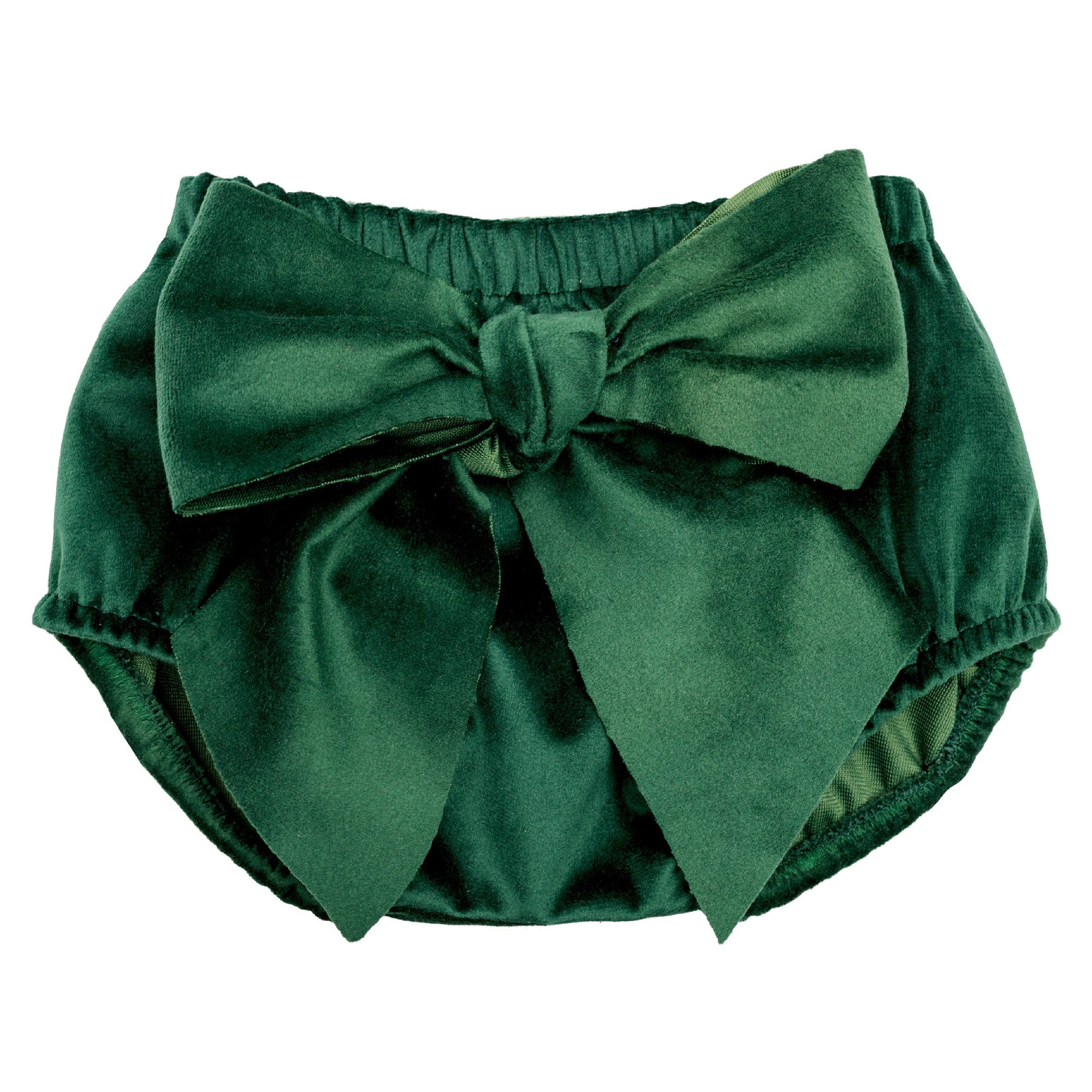 Culotte In Velluto Liscio con Fiocco Neonata CALAMARO 16094