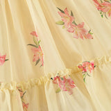 Abito Mezza Manica In Organza Stampata Bambina PHY CLOTHING 25016