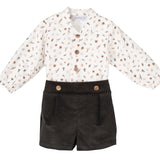 Completo In Velluto Con Bermuda Verde Neonato CALAMARO 17907