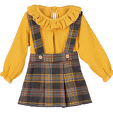 Completo In Caldo Cotone Con Scamiciata A Quadri Bambina CALAMARO 17910