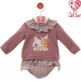 Completo Maglia Con Culotte Rosa Neonata DEL SUR 1839