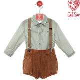 Completo Bermuda E Camicia Con Bretelle Neonato DEL SUR 1874