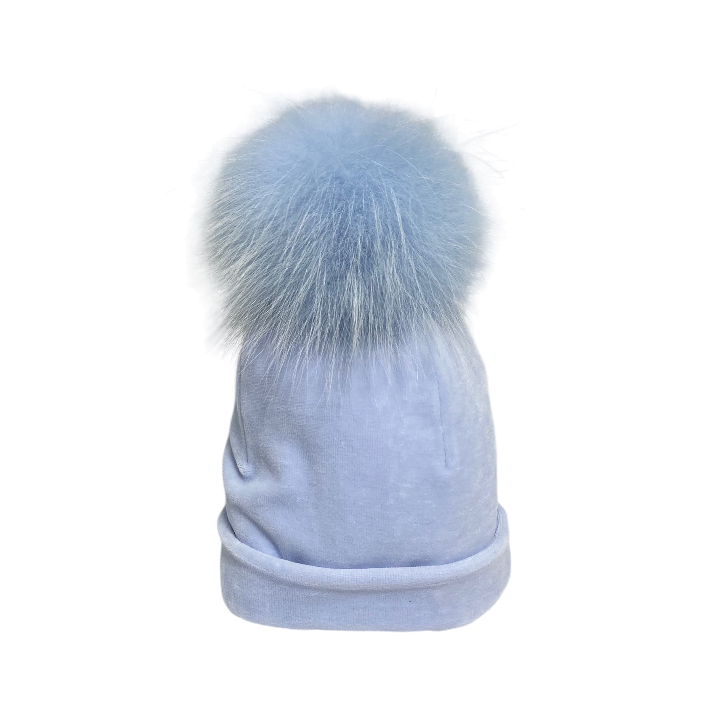 Cappello In Ciniglia Con Pom Pon In Volpe Neonato/a LA SARTORIA DEI PICCOLI L410