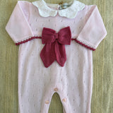 Tutina Intera In Cotone Con Colletto In Pizzo Neonata BEBE' MARGO' B091T