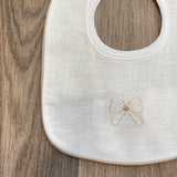 Bavetta In Lino Con Ricamo Fiocco Neonato/a LA SARTORIA DEI PICCOLI L1082