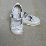 Scarpa Modello Ballerina Con Fiocco In Vernice Bianco Latte Bambina MISTER JERRY 1837