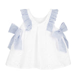 Abito Smanicato In Pizzo San Gallo Bambina CALAMARO 21329