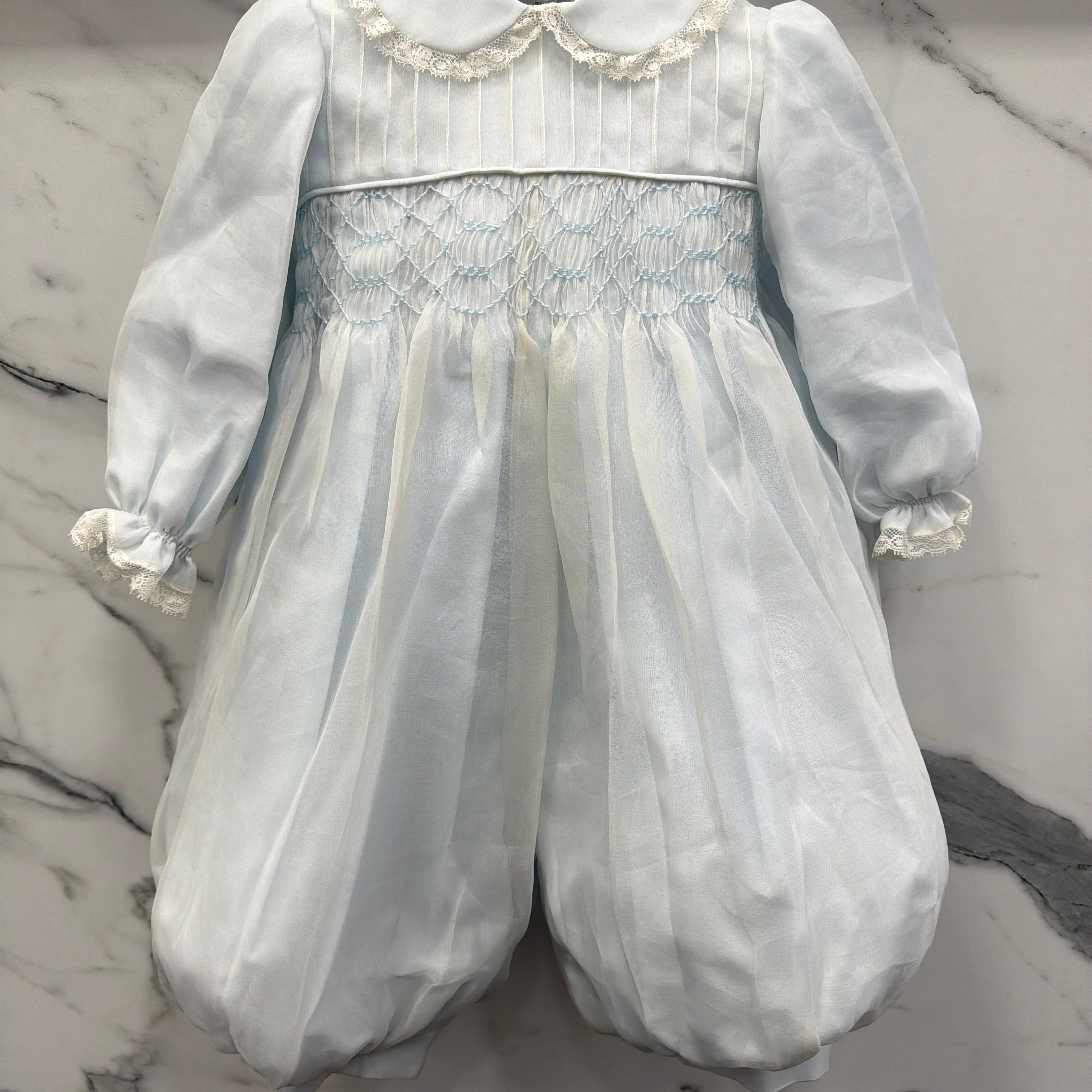 Elegant Baptismal Romper in Silk Newborn / PICCOLA GIUGGIOLA DORA