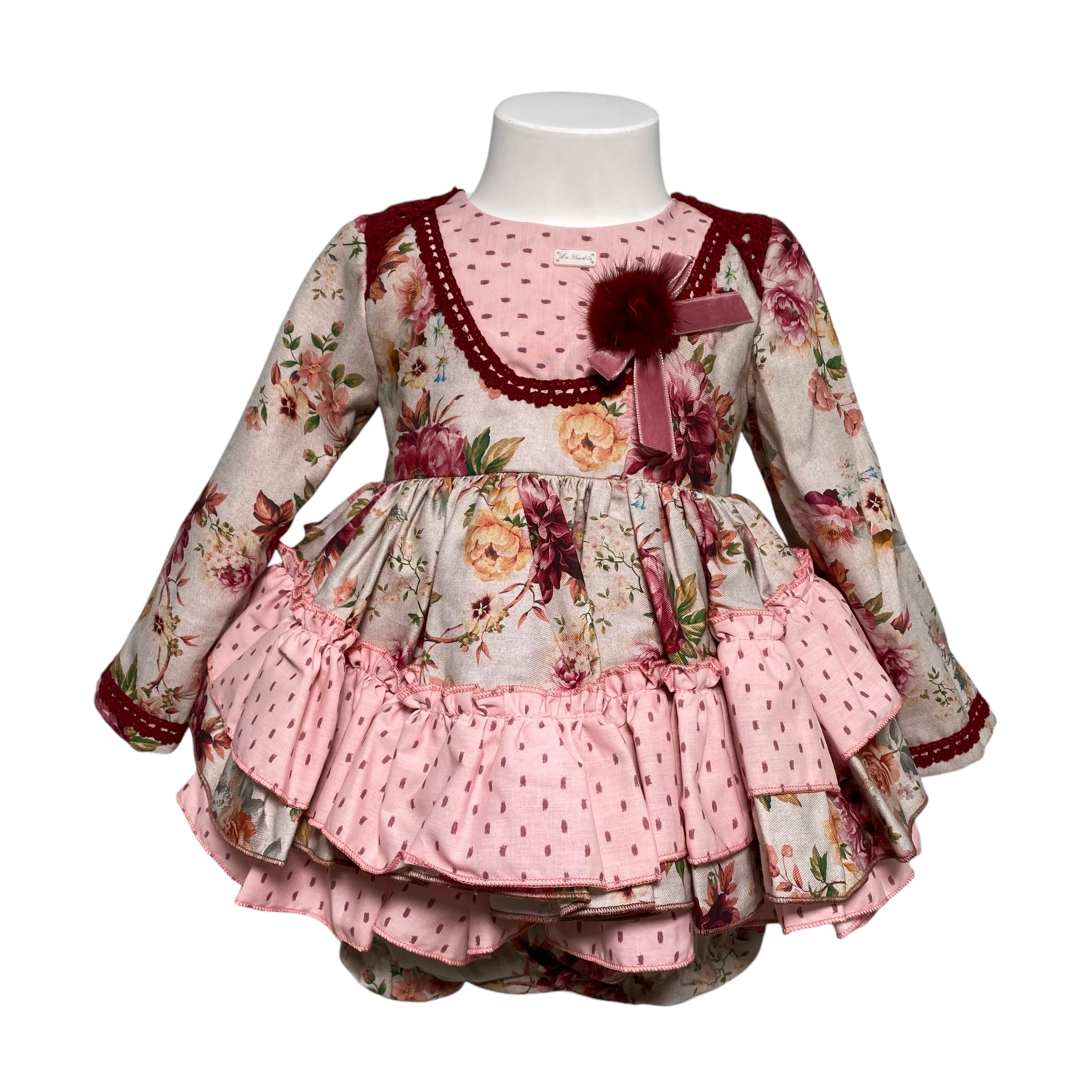 Elegantes, ausgestelltes Langarmkleid für Baby-Mädchen LA AMAPOLA 0020