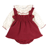 Abito Con Culotte e Camicia Neonata bordeaux CALAMARO 22132