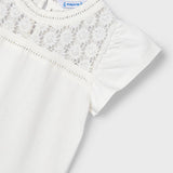 T-Shirt Guipure In Cotone Bambina MAYORAL 3078