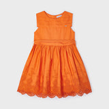 Abito Smanicato Ricamato In Cotone Bambina MAYORAL 3917