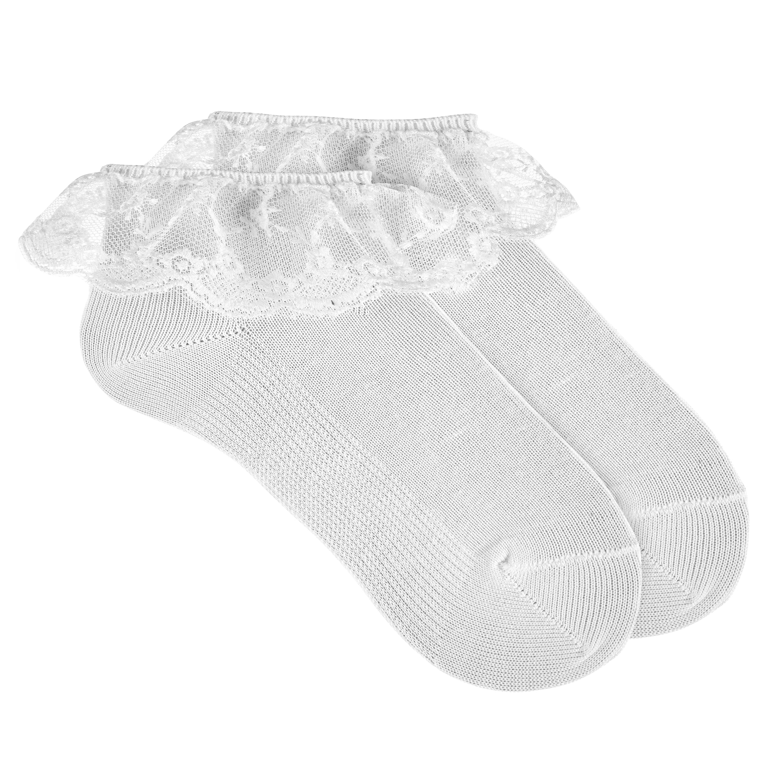 Calzini Corti Con Balza Alla Caviglia In Pizzo Bambina CONDOR 2490