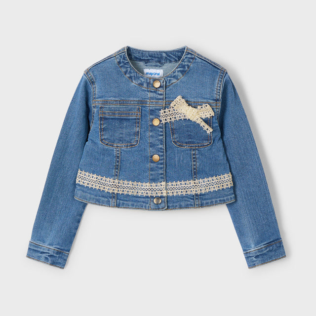 Giubbino In Denim Con Dettagli In Pizzo Bambina MAYORAL 3406