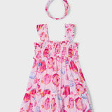 Abito Smanicato Con Fascia In Cotone Bambina MAYORAL 3939