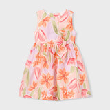 Abito Smanicato Stampato In Lino Bambina MAYORAL 3913