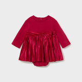 Abito Manica Lunga Velluto Rosso Neonata MAYORAL 2813