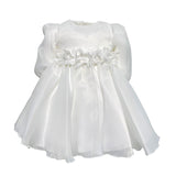 Abito Elelgante Manica Lunga Effetto Seta Panna Neonata NINNAOH I23533AB