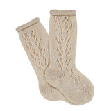 Lange durchbrochene Baumwollfadensocken Unisex Kind CONDOR 3506