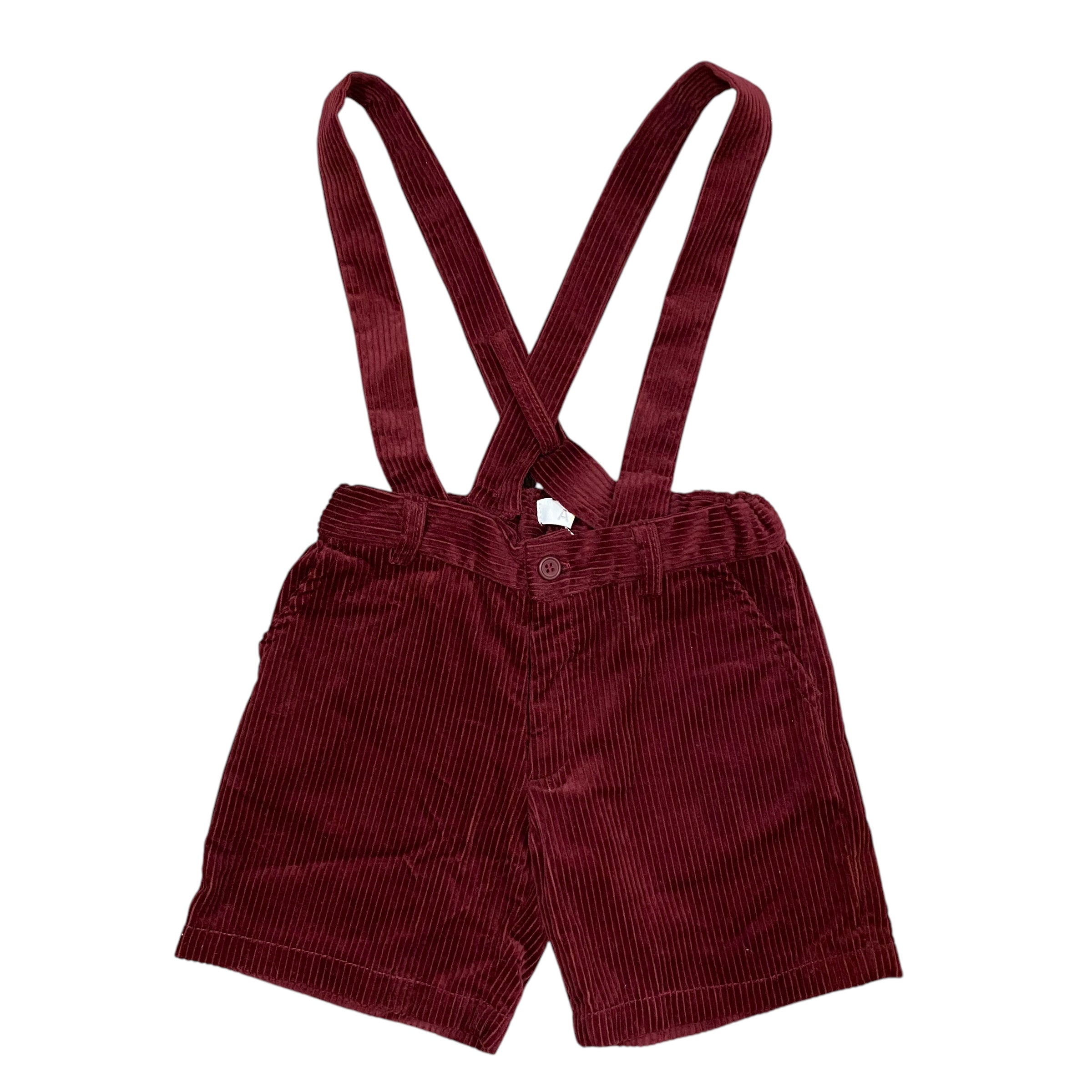 Bermuda-Shorts mit Hosenträgern aus Neugeborenen-Samt A&amp;J 318