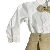 Completo Camicia e Bermuda Elegante Neonato Ponto por ponto 6045