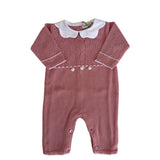 Tutina Intera In Cotone Con Colletto A Fiore Neonata BEBE' MARGO' B093T