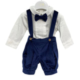 Completo Tre Pezzi Con Salopette In Velluto Neonato ISABEL C364