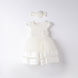 Abito Elegante Battesimale Neonata MINIBANDA B712