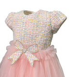 Elegantes Tüllkleid mit mehrfarbigem Oberteil für Mädchen DAGA 9402