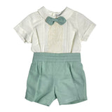 Completo Corto Elegante In Lino Con Bermuda Neonato PONTO POR PONTO 6329