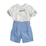 Completo Corto Elegante In Lino Con Bermuda Bambino PONTO POR PONTO 6132