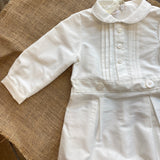 Pagliaccetto Elegante Manica Lunga In Shantung Di Seta Neonato BIMBALO' 6809