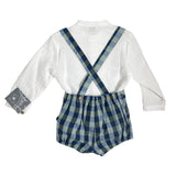 Completo Con Salopette A Quadri E Camicia Bambino YOEDU 1854