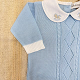 Tutina Intera In Filo Con Colletto Ricamato Neonato BEBE' MARGO' B095T