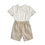 Completo Corto Elegante In Lino Con Bermuda Bambino PONTO POR PONTO 6132