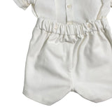 Completo Corto Elegante In Lino Con Bermuda Neonato PONTO POR PONTO 6133