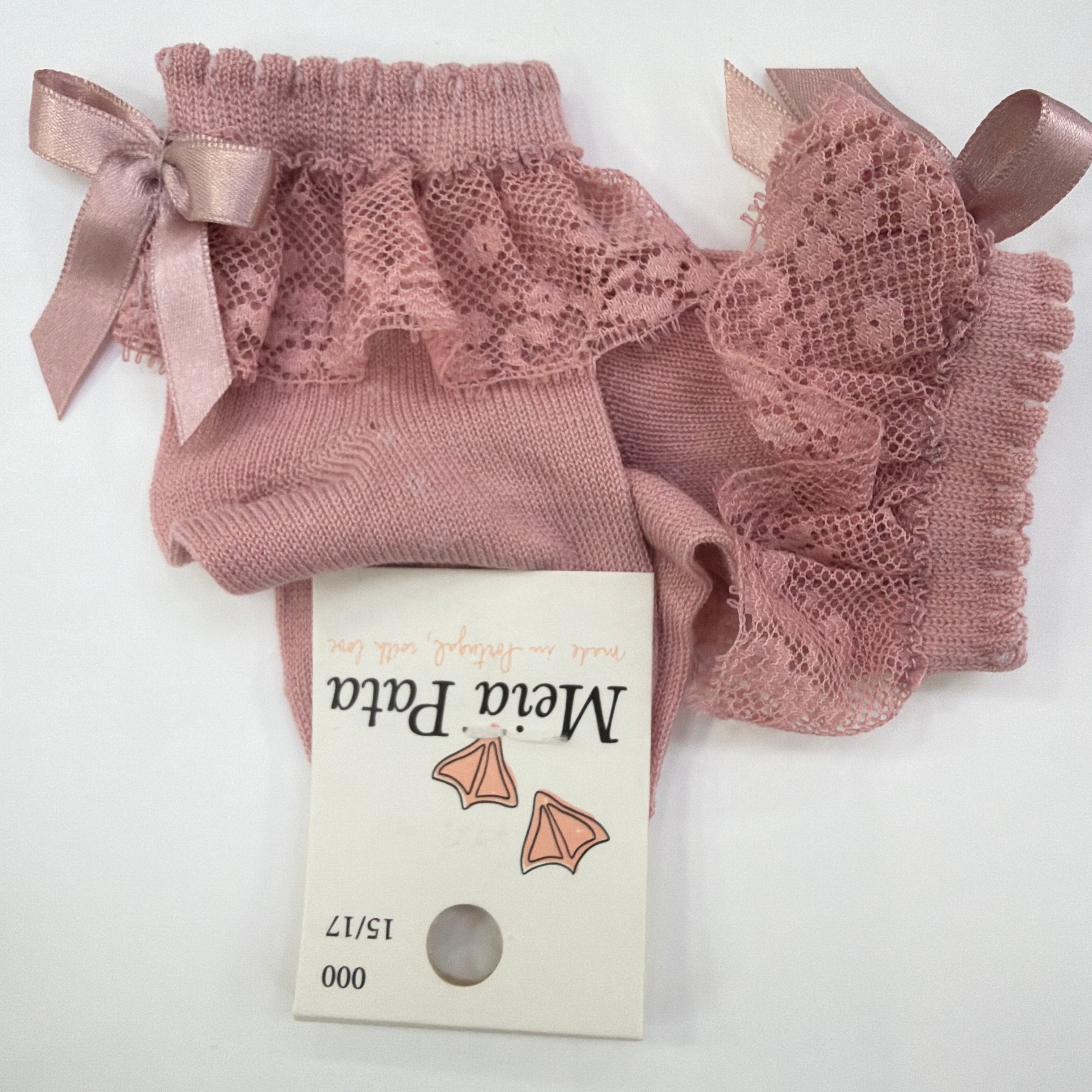 Kurze Socke aus Baumwollgarn mit Spitze für Babys MEIA PATA 3003S