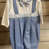 Tutina Intera In Cotone Con Papillon Neonato NINNAOH E22254TNP