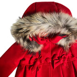 Eleganter Baby-Stoffmantel mit Kapuze und Fell BUFI B0195R