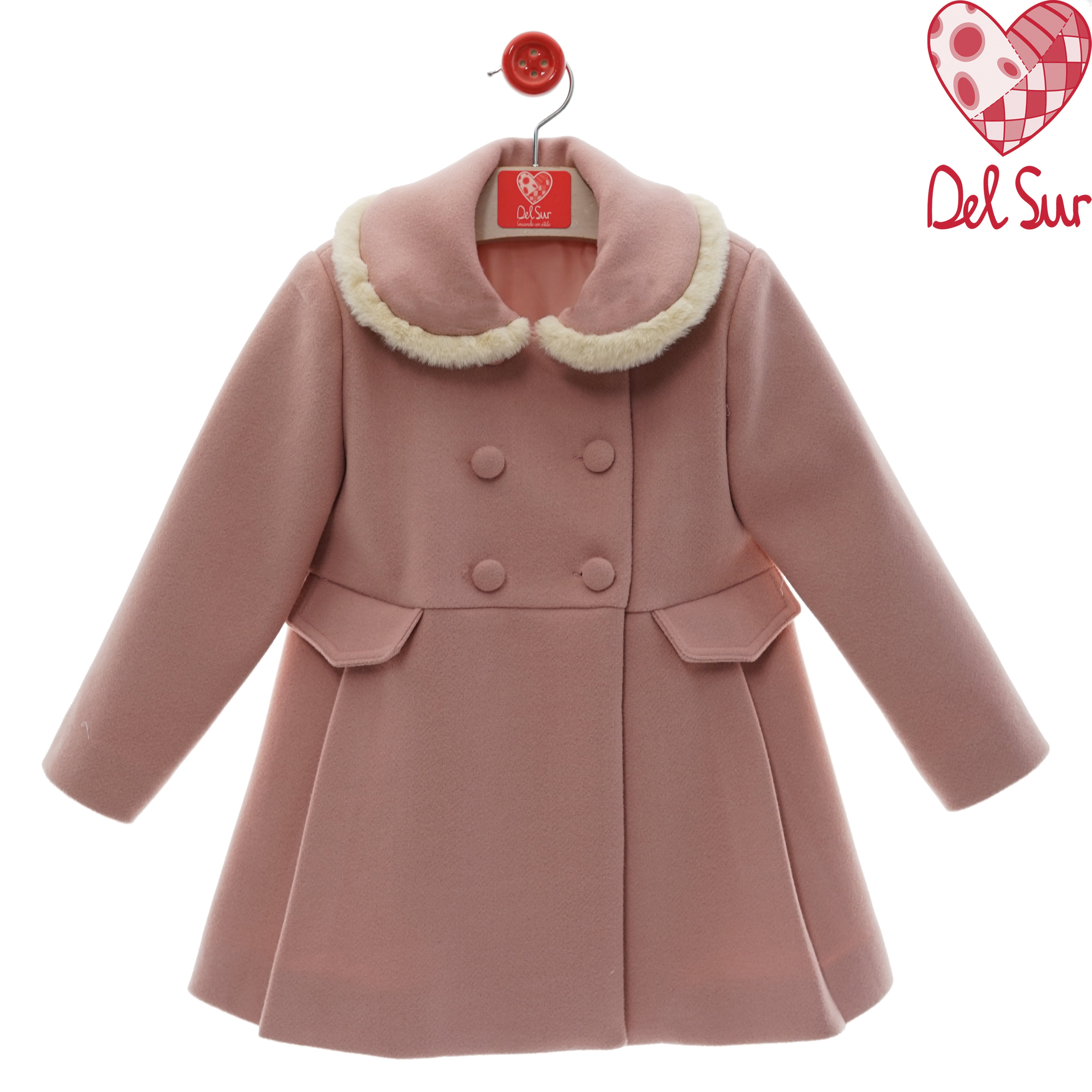 Cappotto In Panno Con Inserti In Ecopelliccia Bambina DEL SUR 4990