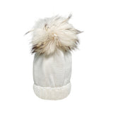 Cappello In Misto Lana Con Risvolto E Pom Pon In Volpe Neonato/a FURFANTE CT0523A