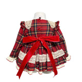 Elegantes, ausgestelltes Langarm-Schottenkleid für Baby-Mädchen LA AMAPOLA 0040