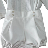 Completo Elegante In Velluto Con Camicia e Bermuda Neonato PONTO POR PONTO 6633