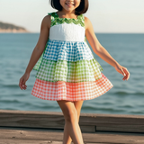 Abito A Bretelle E Balze Bambina DEL SUR 0552