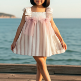 Abito Smanicato A Righe Bambina DEL SUR 0555