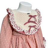 Abito Elegante Svasato Manica Lunga In Caldo Cotone Bambina LA AMAPOLA 0021