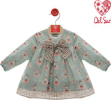 Abito Svasato In Caldo Cotone Stampato Neonata DEL SUR 5141