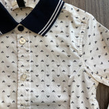 White Cotton Shirts with Armani Newborn Print 3ZHC04