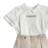 Completo Corto Elegante In Lino Con Bermuda Bambino PONTO POR PONTO 6132
