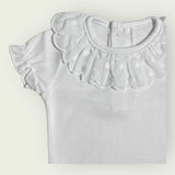 Halbarm-Baumwollbody mit Rüschen Poise Baby Girl CALAMARO 19107C